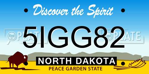 5IGG82 North Dakota License Plate