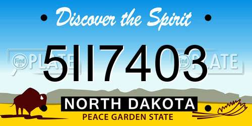 5II7403 North Dakota License Plate