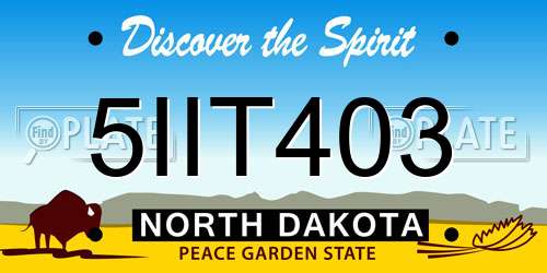5IIT403 North Dakota License Plate