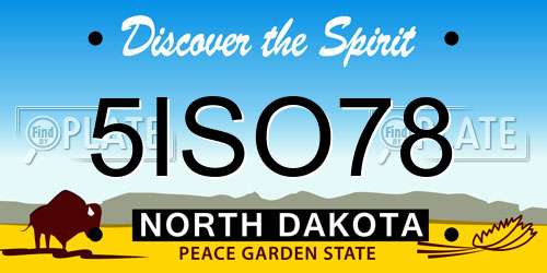 5ISO78 North Dakota License Plate