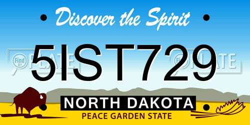 5IST729 North Dakota License Plate