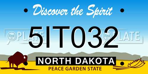 5IT032 North Dakota License Plate