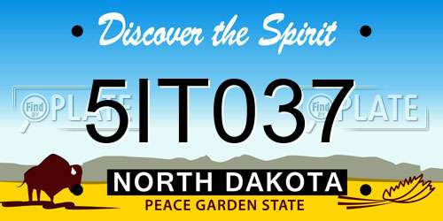 5IT037 North Dakota License Plate