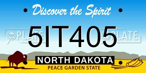 5IT405 North Dakota License Plate