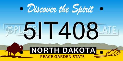 5IT408 North Dakota License Plate