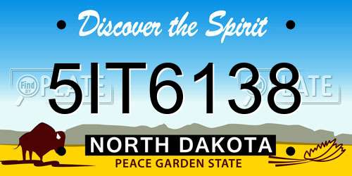5IT6138 North Dakota License Plate