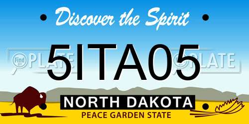 5ITA05 North Dakota License Plate