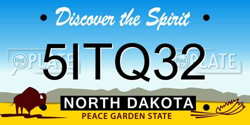 5ITQ32 North Dakota License Plate