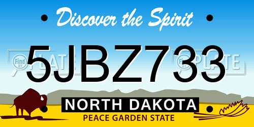 5JBZ733 North Dakota License Plate