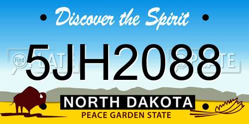 5JH2088 North Dakota License Plate