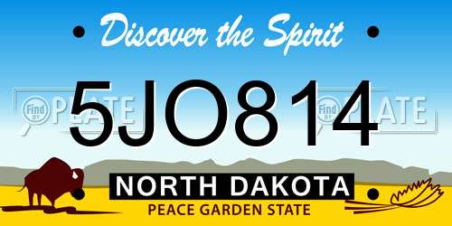 5JO814 North Dakota License Plate