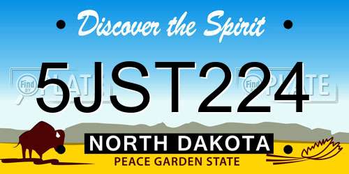 5JST224 North Dakota License Plate