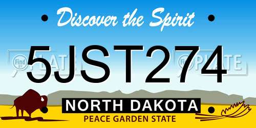 5JST274 North Dakota License Plate