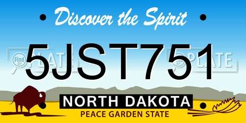 5JST751 North Dakota License Plate