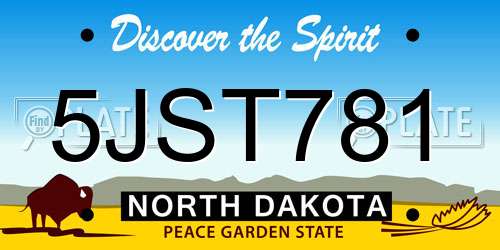 5JST781 North Dakota License Plate