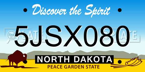 5JSX080 North Dakota License Plate