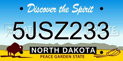 5JSZ233 North Dakota License Plate