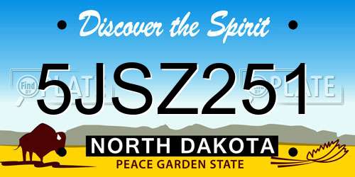 5JSZ251 North Dakota License Plate