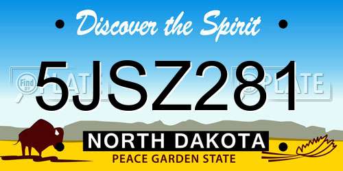 5JSZ281 North Dakota License Plate