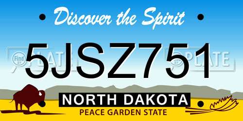 5JSZ751 North Dakota License Plate