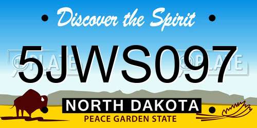 5JWS097 North Dakota License Plate