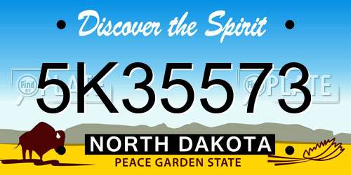 5K35573 North Dakota License Plate