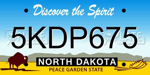 5KDP675 North Dakota License Plate