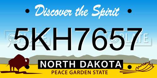 5KH7657 North Dakota License Plate