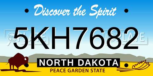 5KH7682 North Dakota License Plate