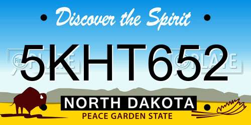 5KHT652 North Dakota License Plate