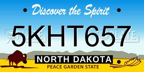 5KHT657 North Dakota License Plate