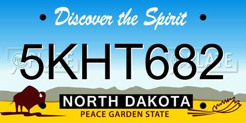 5KHT682 North Dakota License Plate