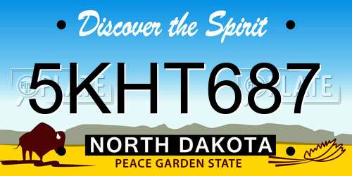 5KHT687 North Dakota License Plate