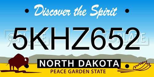 5KHZ652 North Dakota License Plate