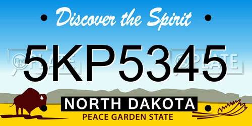 5KP5345 North Dakota License Plate