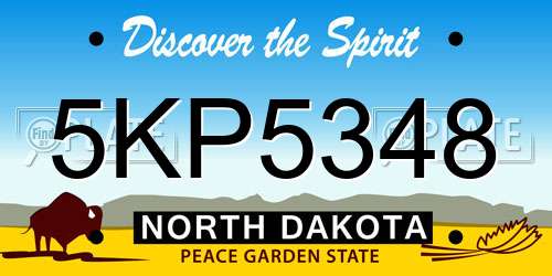 5KP5348 North Dakota License Plate