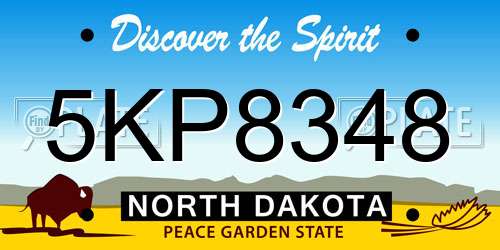 5KP8348 North Dakota License Plate