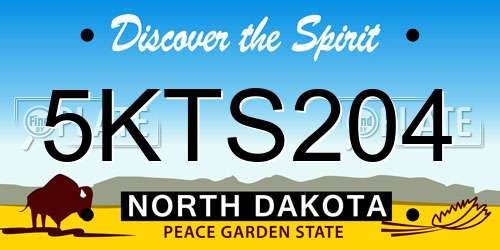 5KTS204 North Dakota License Plate