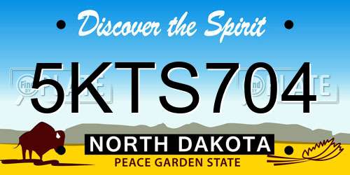 5KTS704 North Dakota License Plate