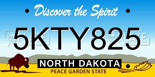 5KTY825 North Dakota License Plate
