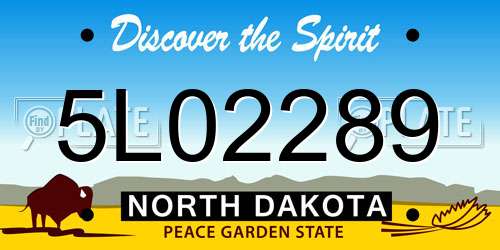 5L02289 North Dakota License Plate
