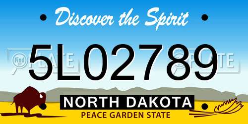 5L02789 North Dakota License Plate