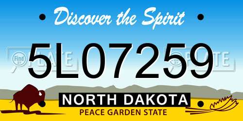 5L07259 North Dakota License Plate