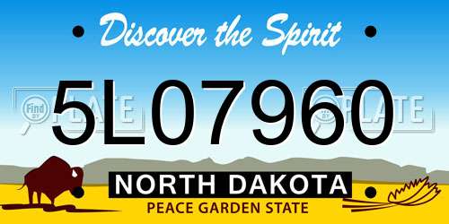 5L07960 North Dakota License Plate