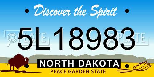 5L18983 North Dakota License Plate