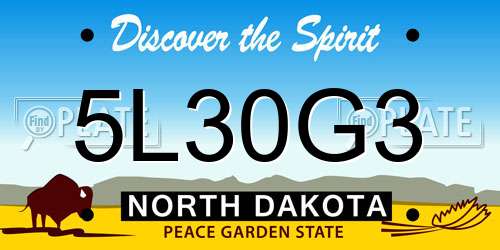 5L30G3 North Dakota License Plate