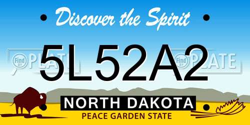 5L52A2 North Dakota License Plate