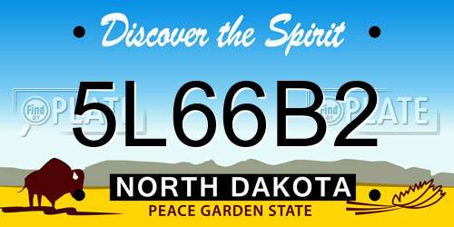 5L66B2 North Dakota License Plate