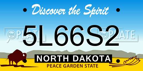 5L66S2 North Dakota License Plate