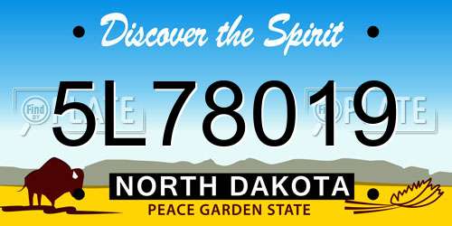 5L78019 North Dakota License Plate